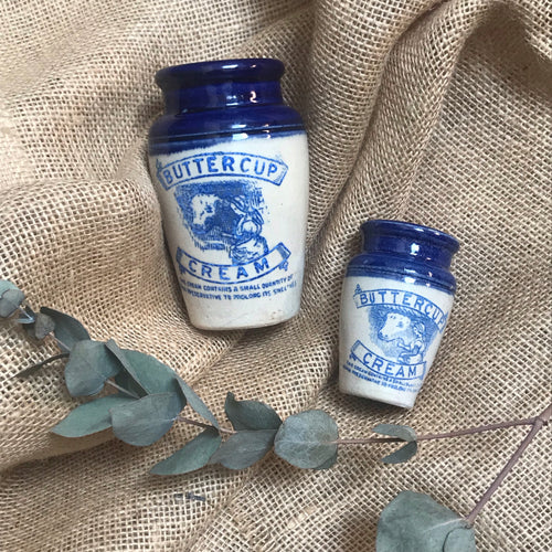 SOLD - Small Vintage Buttercup Cream Jar