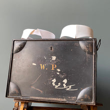 Vintage Black Metal Deed Box initialed "W.P"