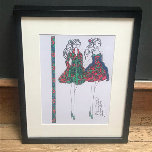 SOLD - Roz Jennings Original Fashion Illustration for Laura Ashley