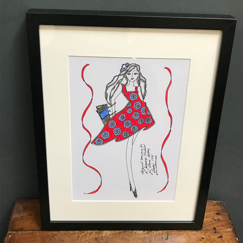 SOLD - Roz Jennings Original Fashion Illustration for Laura Ashley