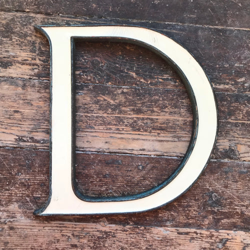 SOLD - Original 1920’s Brass & Enamel ‘D’ Letter