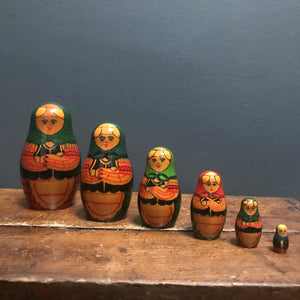 SOLD - Vintage Hand Painted Russian Doll (labelled USSR) - 5 Piece - Set