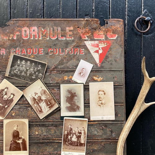 SOLD - French Vintage Seed Rack Noticeboard