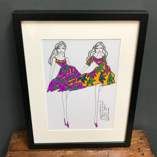 SOLD - Roz Jennings Original Fashion Illustration for Laura Ashley