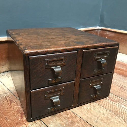 SOLD - Bank of Four Index Drawers