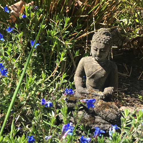 SOLD - Vintage Stone Sitting Buddha