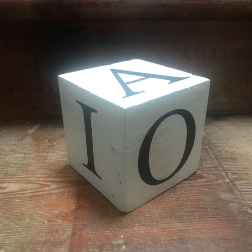 SOLD - Vintage Educational Vowel Cube