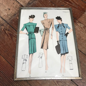 SOLD - Framed Sewing Pattern by Perfection Robes