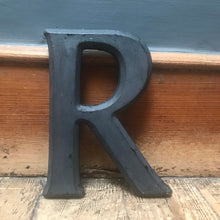 SOLD - Black Painted Wooden 3D "R” Letter Font