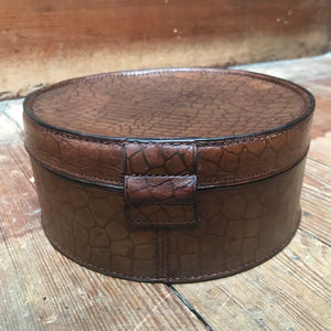 SOLD - Edwardian Croc Leather Collar Box