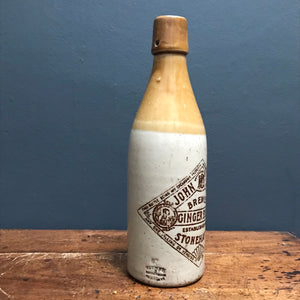 SOLD - Vintage John Milne Stonehaven Stoneware Ginger Beer Bottle