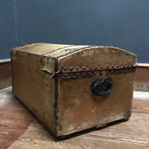 SOLD - Antique 18th Century Deerskin Dome Top Trunk