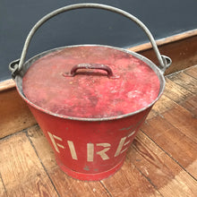 SOLD - Vintage Red Metal Fire Bucket