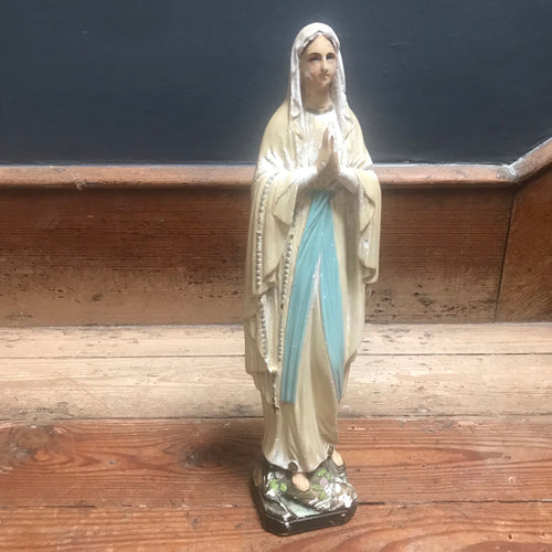 SOLD - Vintage French Chalkware Statue of Virgin Mary