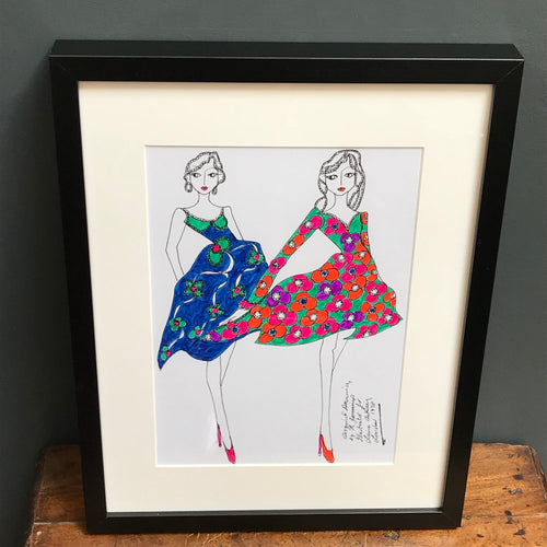 SOLD - Roz Jennings Original Fashion Illustration for Laura Ashley