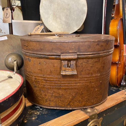 SOLD - Victorian Antique Metal Hat Box