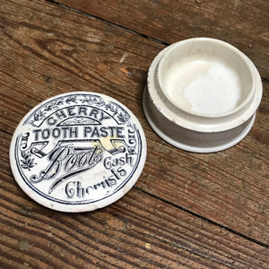 SOLD - Vintage Boots Cherry Toothpaste Pot