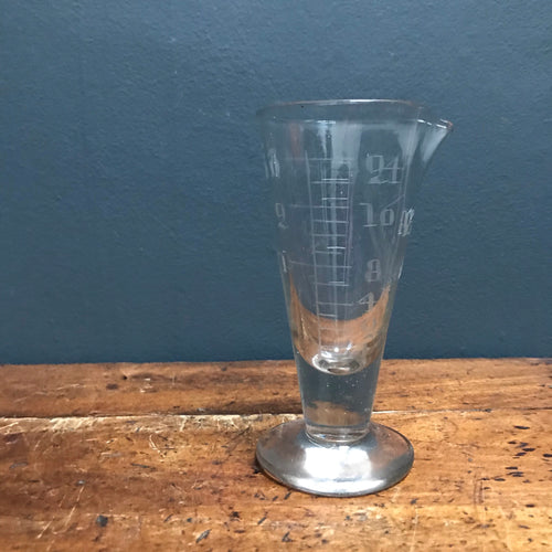 SOLD - Vintage Chemist Glass Apothecary Measure