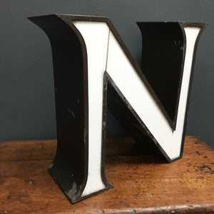 SOLD - Glass & Metal 'N' letter font