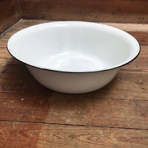 SOLD - Vintage Enamel Wash Basin Bowl