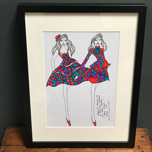 SOLD - Roz Jennings Original Fashion Illustration for Laura Ashley