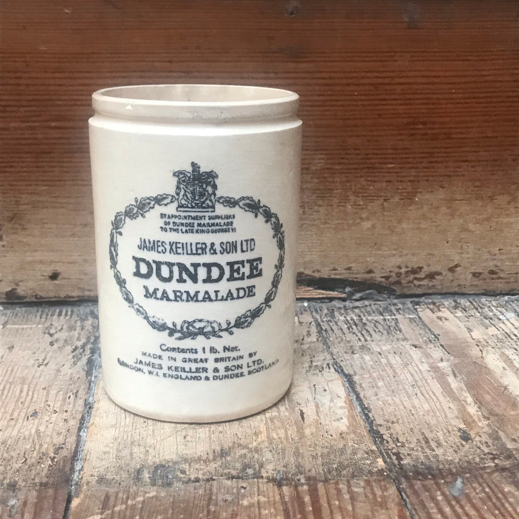 SOLD - Rare Transitional Vintage James Keiller & Sons Marmalade Jar