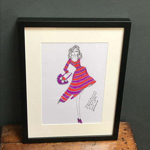 SOLD - Roz Jennings Original Fashion Illustration for Laura Ashley