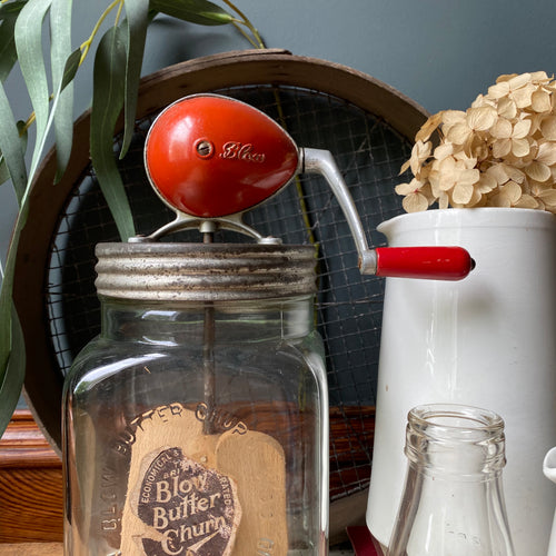 SOLD- Vintage Blow Butter Churn