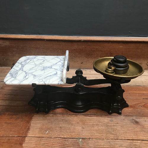 SOLD - Vintage Cast Iron, Ceramic & Brass Scales