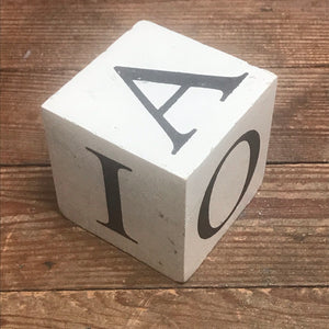 SOLD - Vintage Educational Vowel Cube
