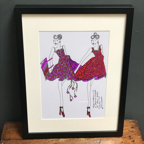 SOLD - Roz Jennings Original Fashion Illustration for Laura Ashley