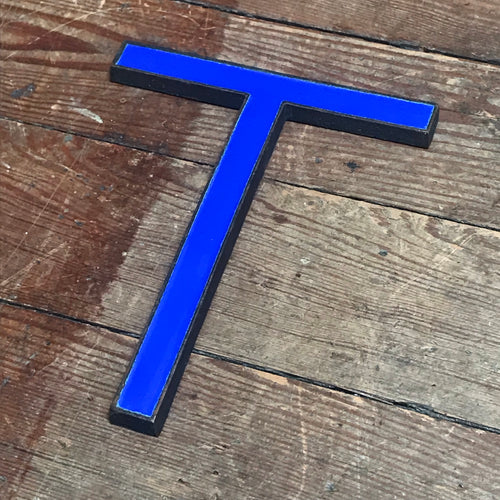 SOLD - Original 1920’s Brass & Enamel ‘T’ Letter