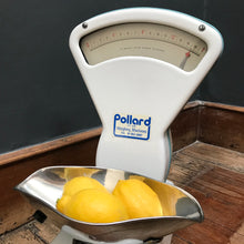 SOLD - White Enamel Pollard Weighing Scales