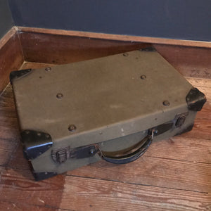 Vintage Canvas & Leather Suitcase photo 2 | PamPicks