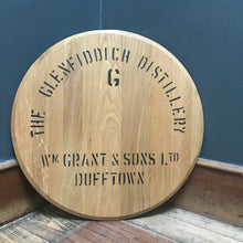 SOLD - Vintage Oak Glenfiddich Whisky Barrel Cask Lid