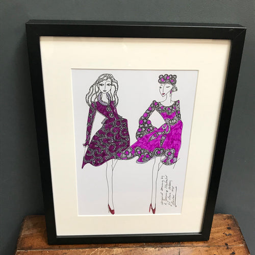 SOLD - Roz Jennings Original Fashion Illustration for Laura Ashley