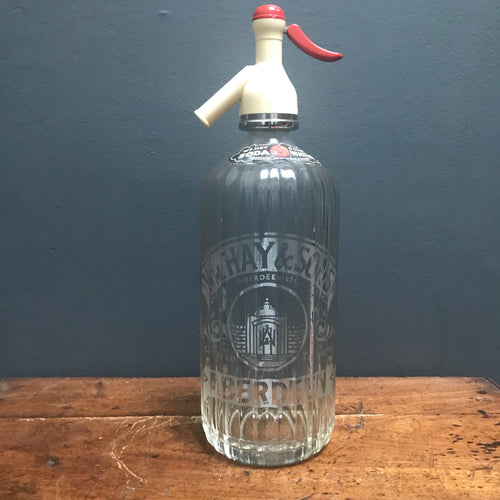 SOLD - Vintage Etched Glass “Hays Aberdeen” Soda Syphon