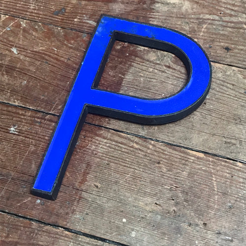 SOLD - Original 1920’s Brass & Enamel ‘P’ Letter