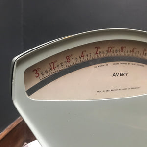 SOLD - Large Vintage White Enamel Avery Grocers Scales