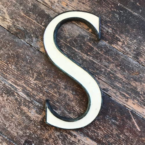 NEW - Original 1920’s Brass & Enamel ‘S’ Letter | PamPicks