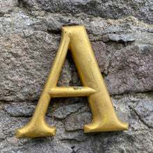 SOLD - Gold Plaster "A" Letter Font