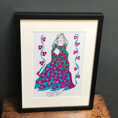 SOLD - Roz Jennings Original Fashion Illustration for Laura Ashley