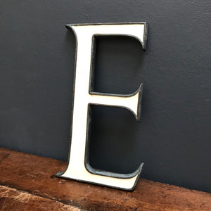 SOLD - Original 1920’s Brass & Enamel ‘E’ Letter
