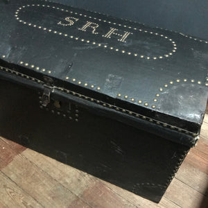 19th Century Dome Top Trunk with brass studs