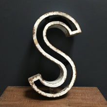 SOLD - White Metal 3D "S" Letter Font