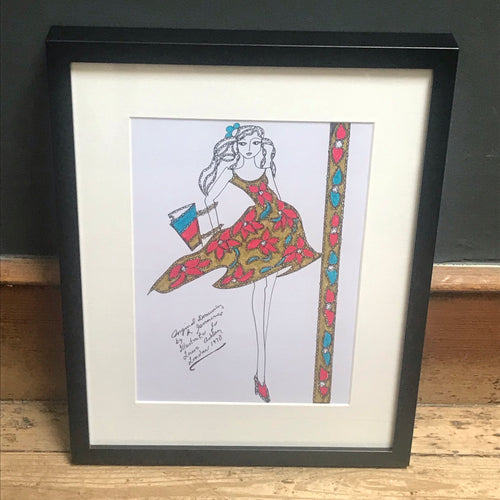 SOLD - Roz Jennings Original Fashion Illustration for Laura Ashley