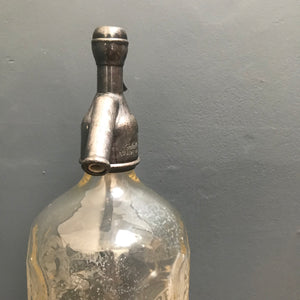 SOLD - Vintage Etched Glass Soda Syphon