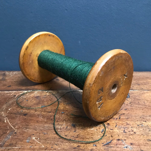 SOLD - Vintage Dovecot Studios Wooden Bobbin Mill with Cotton