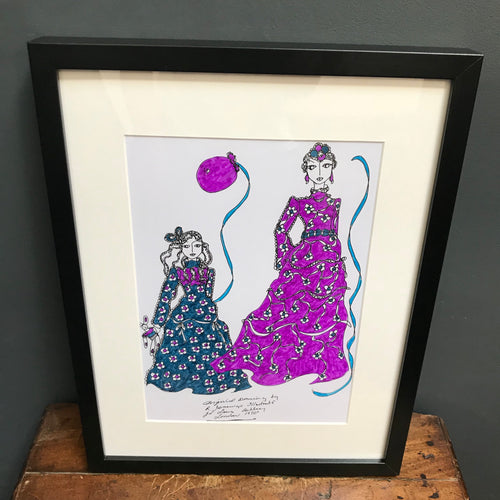 SOLD- Roz Jennings Original Fashion Illustration for Laura Ashley