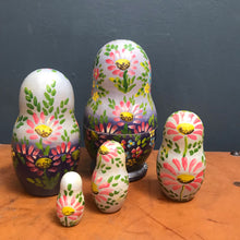 SOLD - Vintage Large Hand Painted Russian Doll - 5 Piece Set